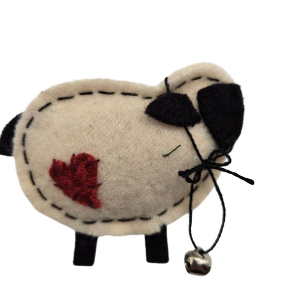 Brooch 2PC Set Farm Animals Cute Handcrafted Dairy Cow Sheep Heart Love Pet Pins - Picture 10 of 12